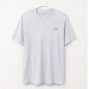 Under Armour Women HeatGear Light Blue Athletic Top Short Sleeve Size L